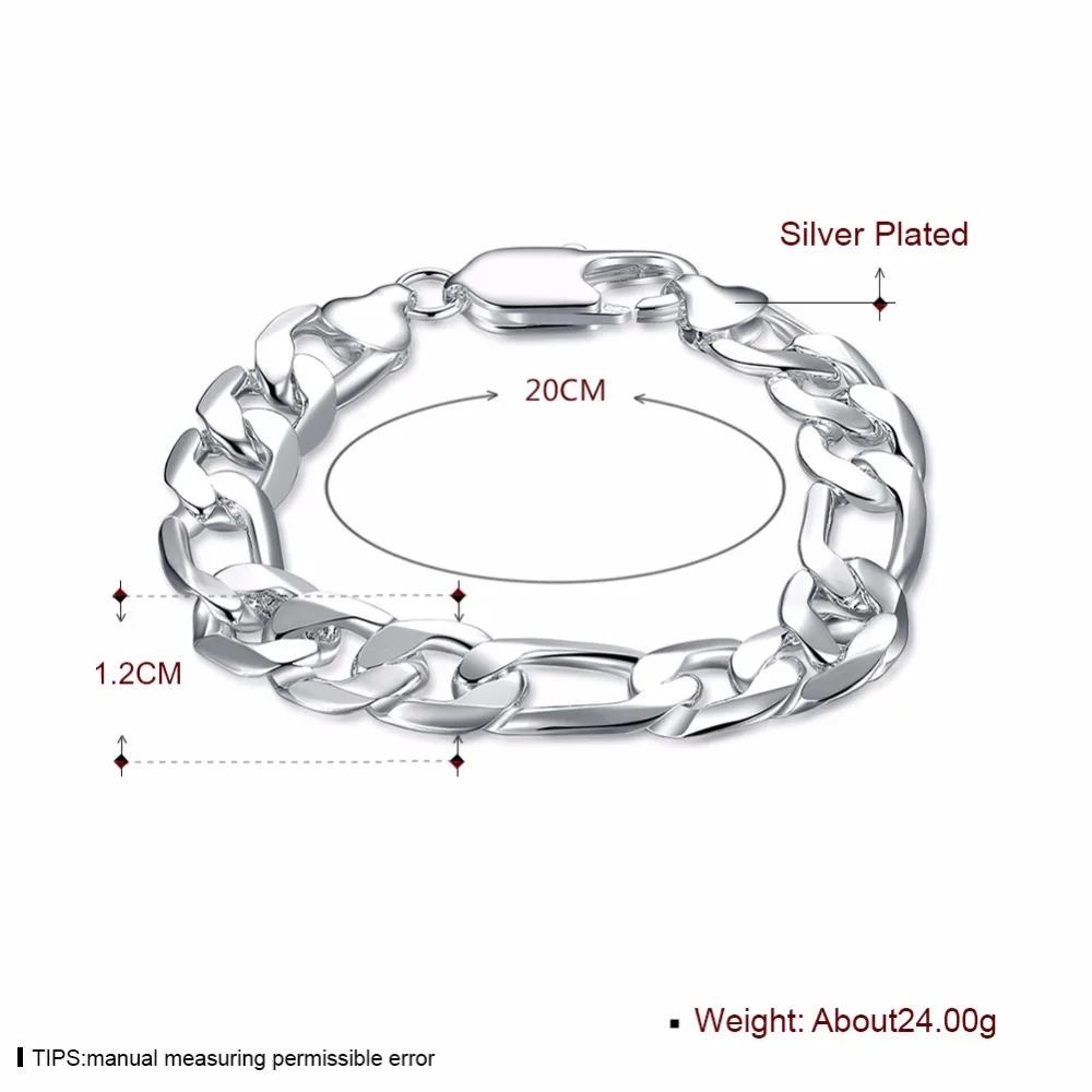 Оптовая продажа! Серебряные Мужские украшения шириной 12 мм модные мужские