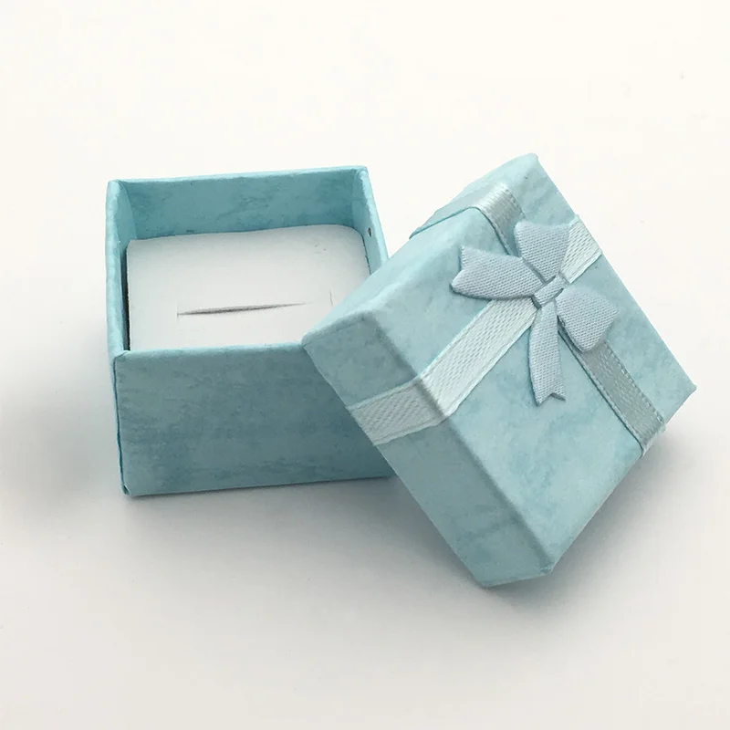 

1PC Hot High Quality Chic Organizer Rings Box Storage Mini Gift Box For Earrings Bow Tie 4 Colors Paper Sponge Jewelry Holder