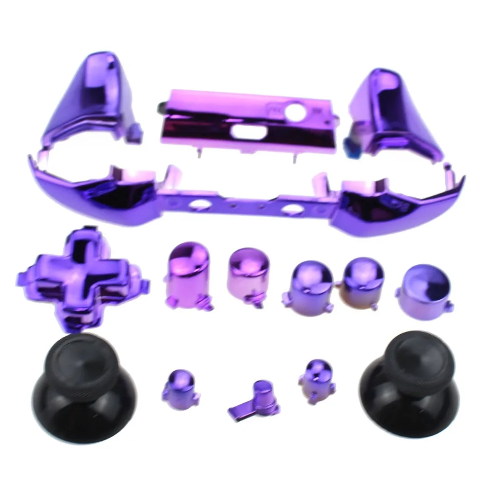 TingDong Chrome LB RB RT LT Bumper Buttons Set Thumbstick Cap Dpad replacement for Xbox One S Slim Controller |