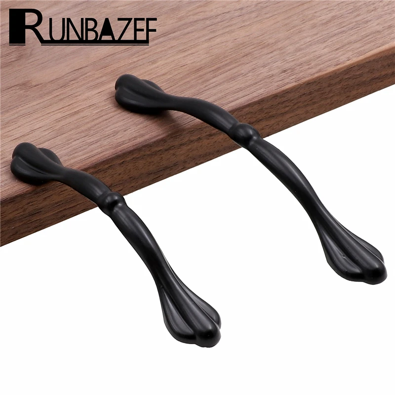 Фото Ручки для кухонного шкафа RUNBAZEF, черные, рукоятки, Ручки ящиков №1