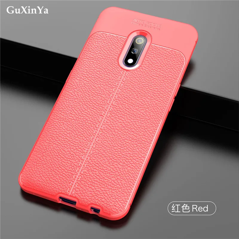 Чехол для телефона GuXinYa Realme X OPPO Роскошный Кожаный противоударный ТПУ защитный