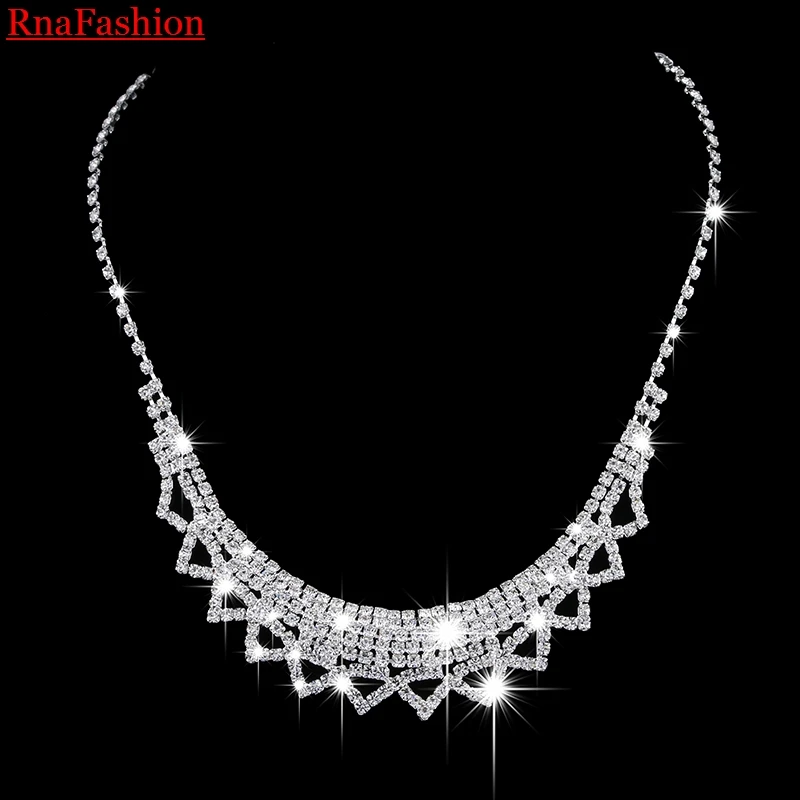 RNAFASHION Pendant Necklace Stud Earring Wedding Bridal Jewelry Sets Austria Crystal Silver Plated For Women 2017 Gifts | Украшения и