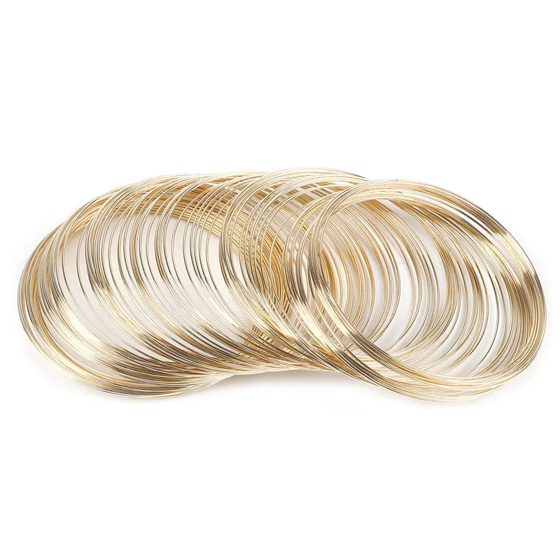 KC Gold 6 см 100 шт памяти бисер стальная проволока Шарм для DIY ювелирных изделий ювелирные изделия браслет Изготовление торговля - Цвет: KC Gold