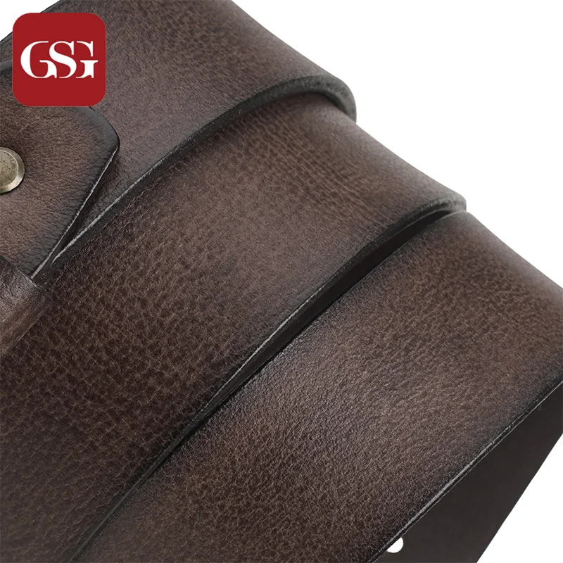 

GSG Mens Pin Buckle Leather Belts Natural Nextured Simple Fashion Wide Leather Jeans Belts for Males Casusal Black Brown 110 115