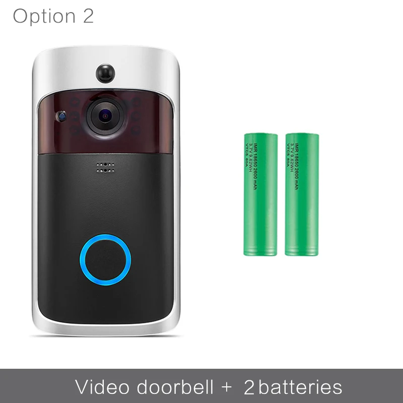 Option 2 Wifi дверной звонок Smart ip видеосвязь Wi-Fi видео дверной звонок, камера для квартиры ИК-сигнализация беспроводная камера безопасности - Цвет: Option 2