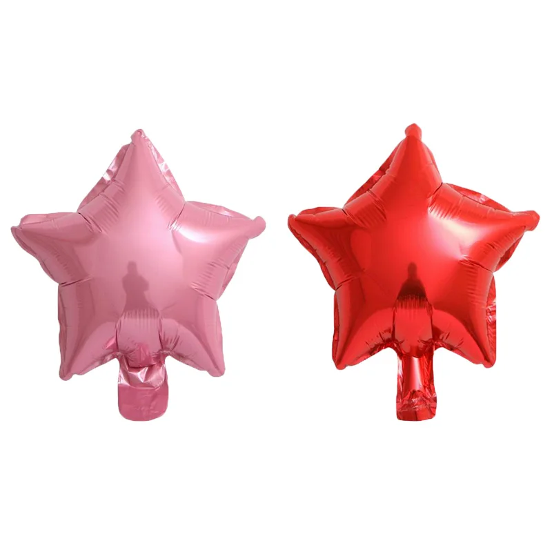 red pink 10 шт 10 дюймов пятиконечная звезда фольгированный шар для душа ребенка детский день рождения вечеринка Свадьба Декор поставки детские шары globos - Цвет: red pink
