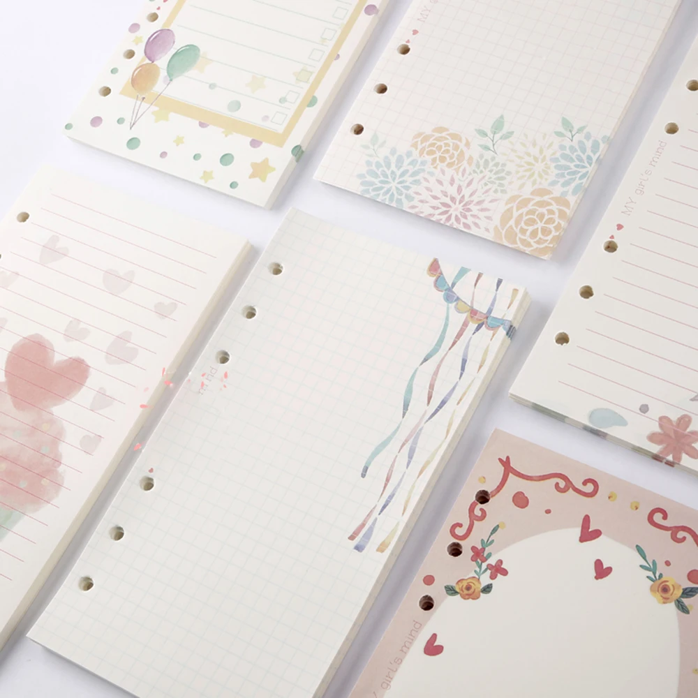100 Sheet Kawaii Notebook Papers A5&A6 Diary Color Inner Core Planner Filler Paper Girl Series Inside Page gifts Stationery | Канцтовары