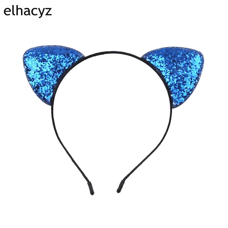 

1PC Retail New Double Sides Sequin Cat Ears Hairband For Girls Party Headbands Hair Accessories Kids Glitter Ears Hair Band