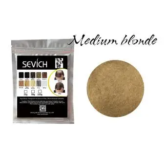 med blond hair fiber Refill волосы волокна 25 г средство против выпадения волос Уход мгновенный утолщение волос порошок наращивание волос парик для наращивания Салон красоты макияж - Цвет: med blond hair fiber