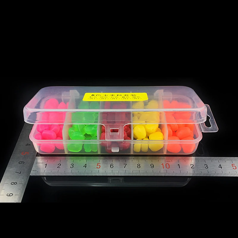 125pcs 4 colors with box soft fishing lure Grass Carp Baits Corn kernels jig carp tackle | Спорт и развлечения