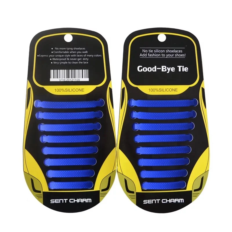 Royal blue 16 шт. эластичные шнурки силиконовые шнурки для обуви без галстука для детей и взрослых унисекс плоские шнурки удобные Досуг Кроссовки Ленивые шнурки - Цвет: Royal blue