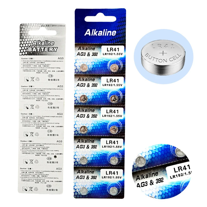 10 шт. 1 карты AG3 55 V кнопки сотового литий ионные часы батареи LR41 192 L736 392 SR736 V36A