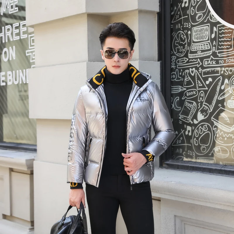 Высококачественная Мужская зимняя куртка толстая парка пальто белая на утином