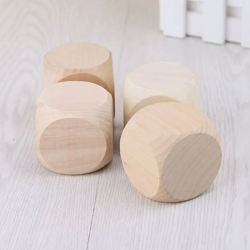 OOTDTY 5 см 6 стороннее пустое дерево игральные кости Вечерние игры для семьи DIY