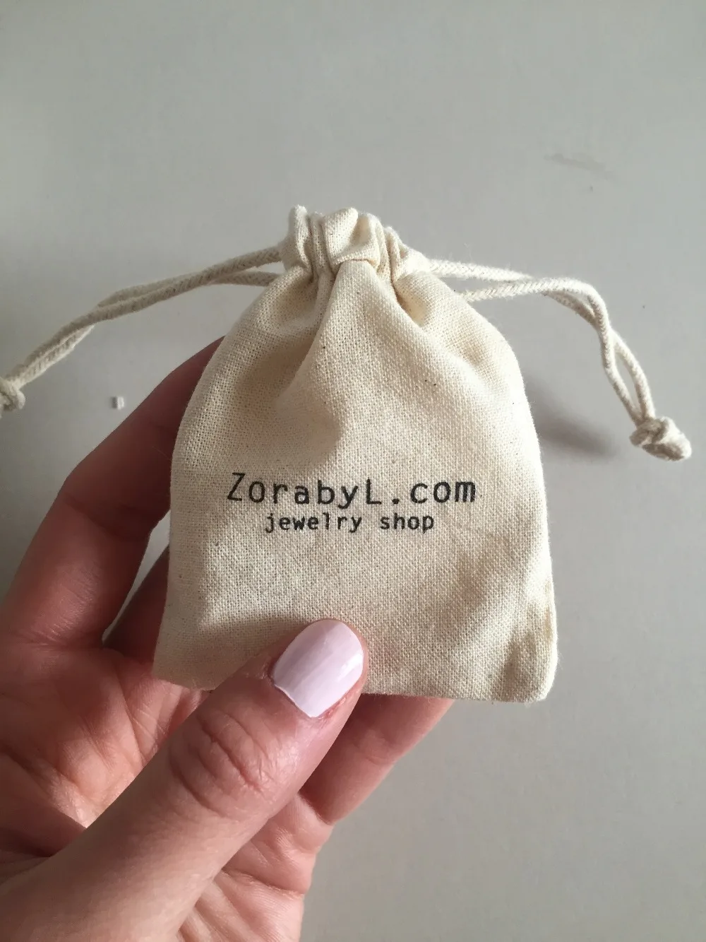 Подарочные сумочки из хлопка с логотипом на заказ 3 шт. | Украшения и аксессуары