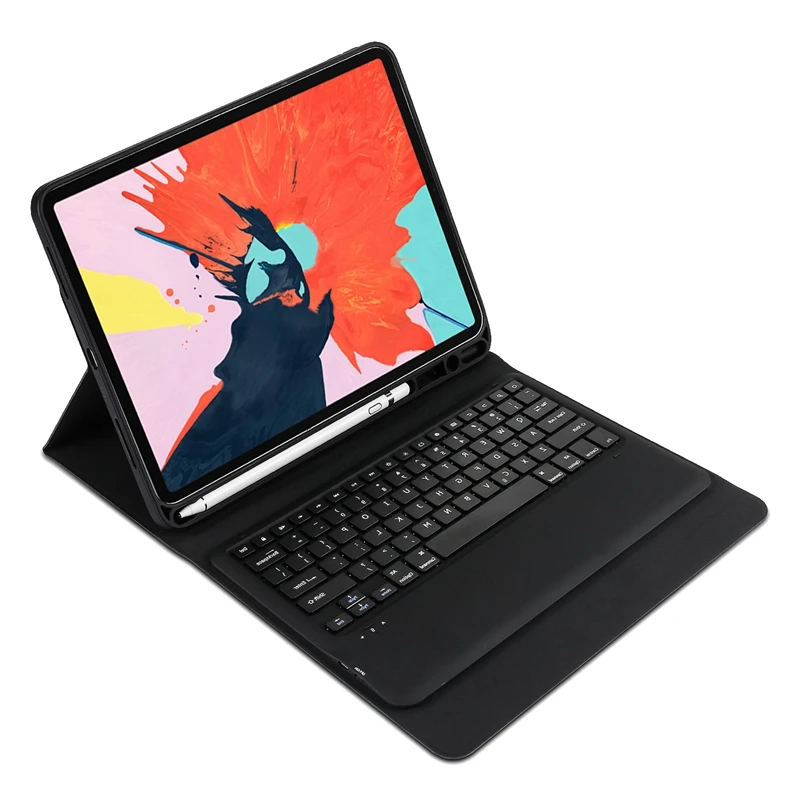 Для Ipad Pro 12 9 дюйма 3-го поколения Bluetooth клавиатура чехол подставка (черный) |