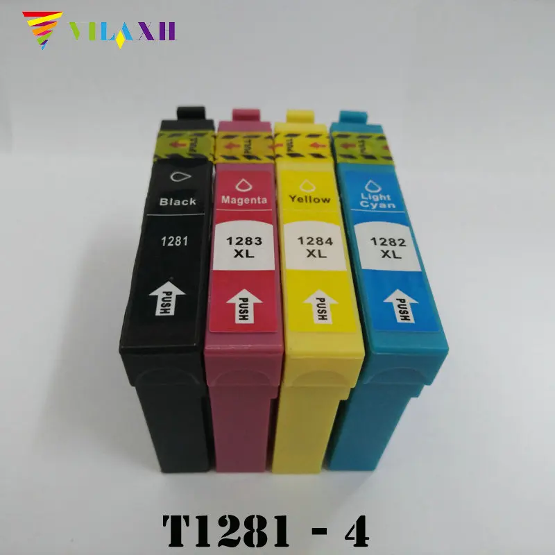 Картридж vilaxh T1281 для Epson T1282 T1283 T1284 Stylus SX125 SX130 SX420W SX235W SX440W SX430W SX425W SX435W SX438 S22|cartridge for