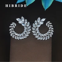 hibride brand mariquse cut cubic zirconia stud earrings for women big mould earring boucle doreille wholesale price e 738
