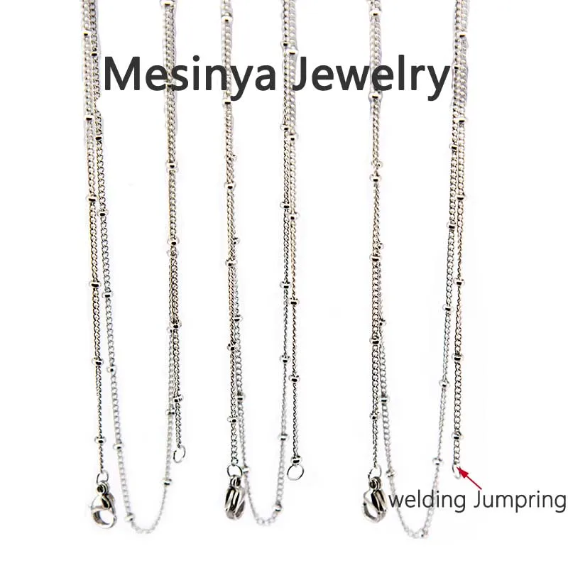 Цепочка со стальным шариком 25 шт. 20 дюймов 316L S. стеклянный медальон без медальона