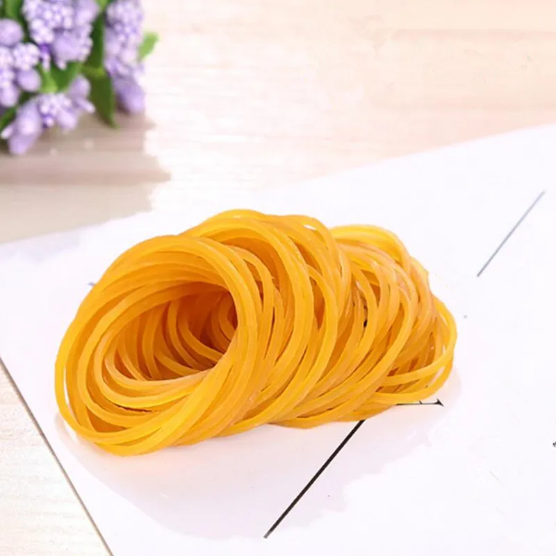 

300pcs Yellow Rubber Elastic Bands Stationery Holder Packing 80mm SJD13-1