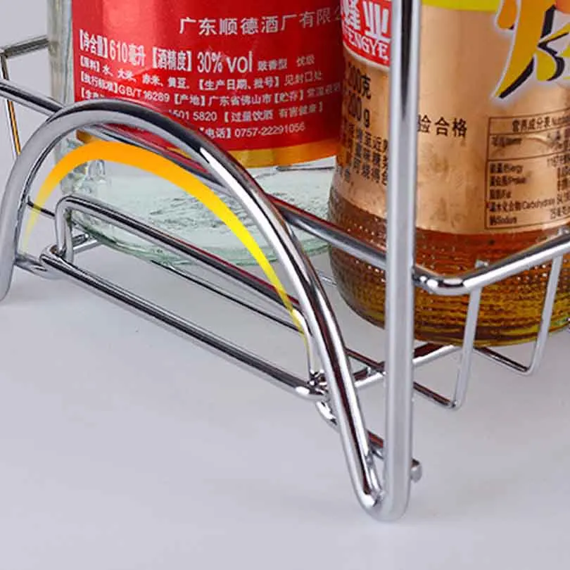 

Multi-functional Home Double Layers Spice Rack Metal Kitchen Organizer Seasoning Jar Storage Shelf For Spices Supplier