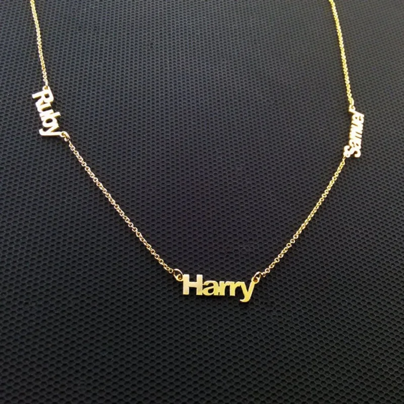 

18k Gold Name Necklace 3 Name Necklac Multiple Name necklace Custom Name necklace Handmade Name Necklace Gold Chain