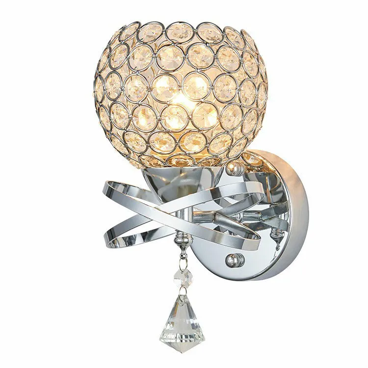 Современный хрустальный настенный светильник из нержавеющей стали E27