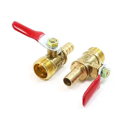 

3/8PT Male Thread to 8mm Barb Fitting Lever Handle Ball Valve Pair