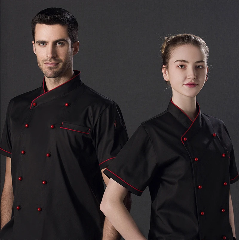 Шефовская романтика: Качественная костюмная ткань с короткими рукавами для питания в ресторане, приготовления пищи в кухне и выпечки с бесплатной доставкой.