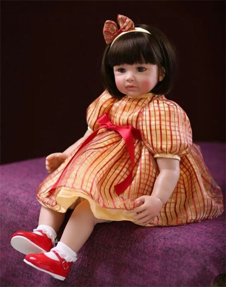 Boutique Princess 24&quot 60cm Handmade Lifelike Baby Silicone Vinyl Girl Reborn Toddler Newborn with dress Dolls Child Present | Игрушки и