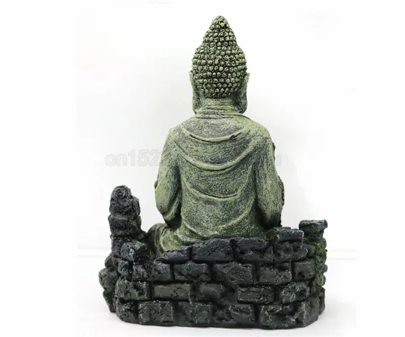 Home furnishings Ancient Buddha Statue Resin Aquarium Decoration for Fish Tank Ornament Landscap Decorative | Дом и сад