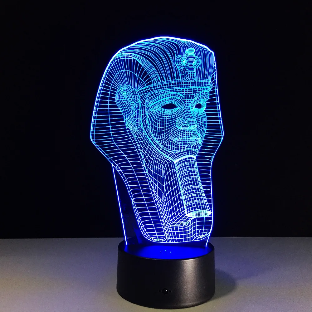 7 цветов Изменение египетского Anubis 3D Bulbing лампа Иллюзия изменение цвета Настольный светильник с черным сенсорным базовый Декор ночной Светильник Прямая поставка