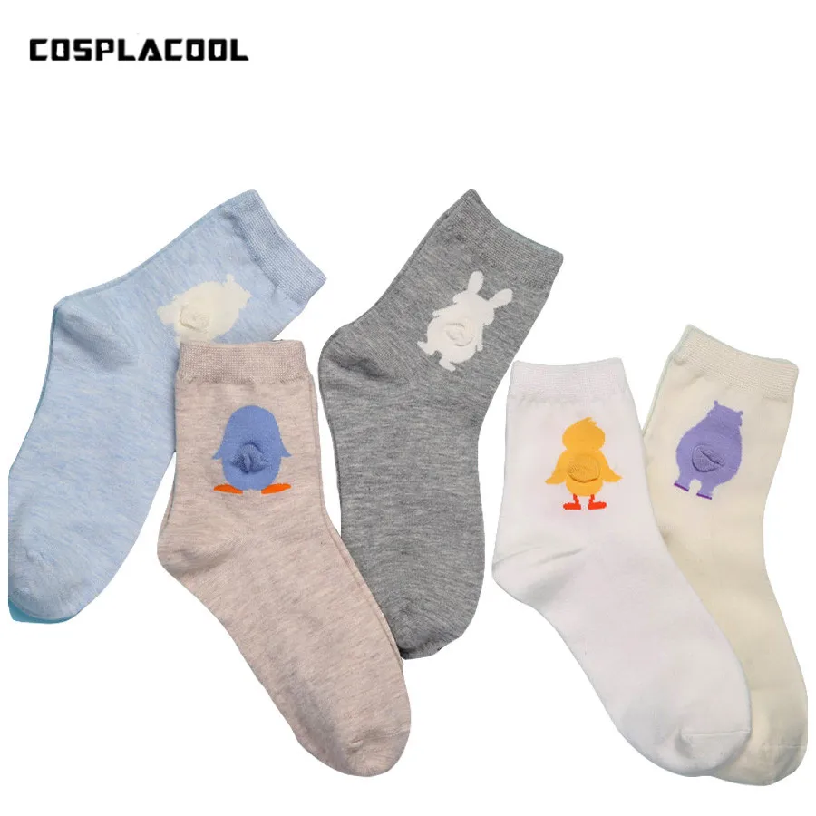 [COSPLACOOL] новые женские носки с кроличьим пингвином и хвостом удобные теплые мягкие
