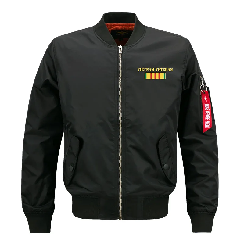 Back Painting USA Army Flight Bomber Jacket Military Mens Winter Wool Coat Stand Collar Men Thicken | Мужская одежда