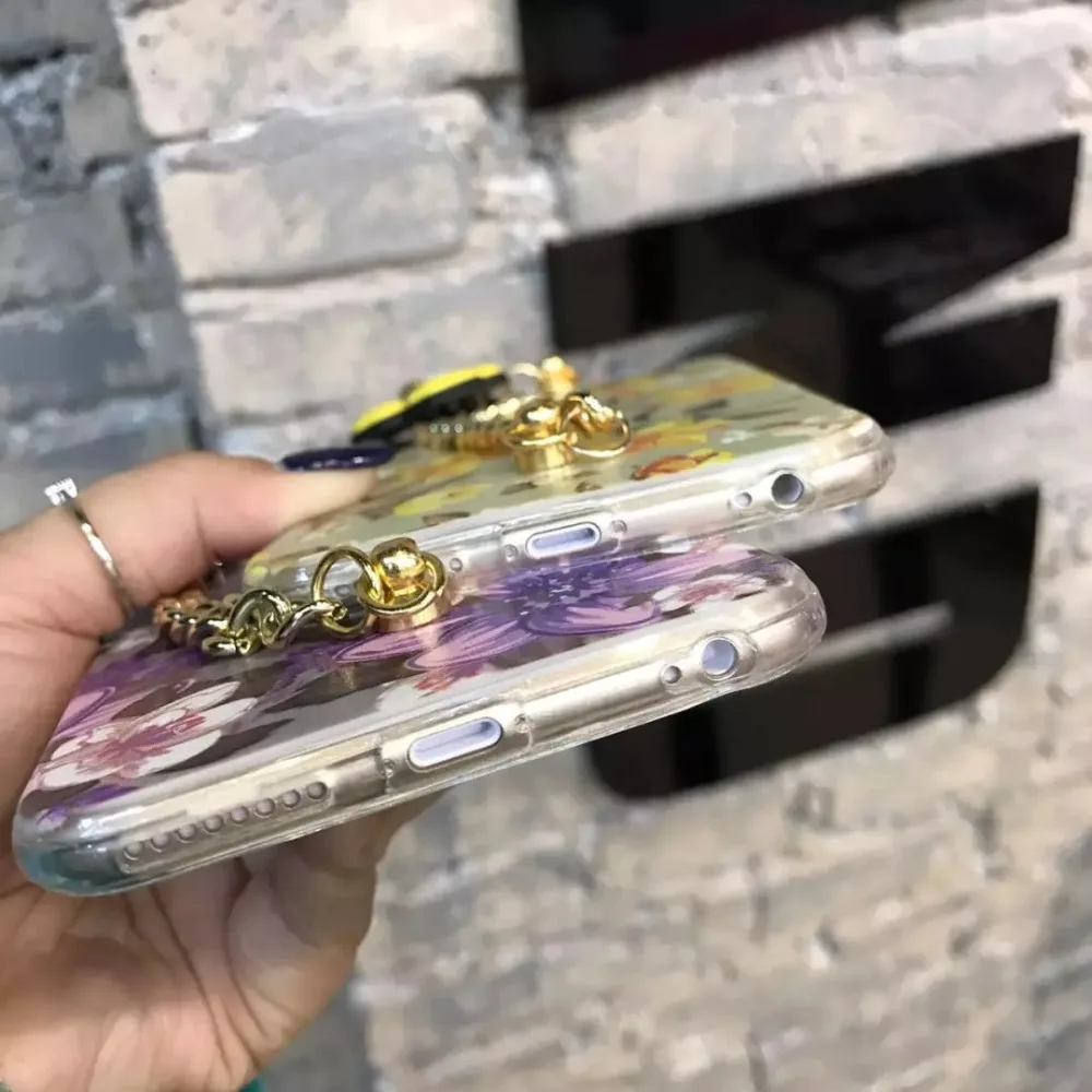 Новое поступление! мода Окрашенные цветок цепи Мягкие TPU + PC телефон задняя крышка