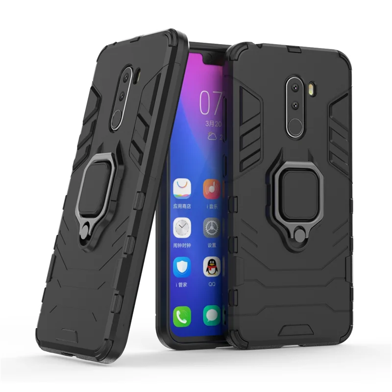 For Xiaomi PocoPhone F1 Case Magnetic Finger Ring Kickstand Hard Phone PocoF1 Cover Fundas | Мобильные телефоны и