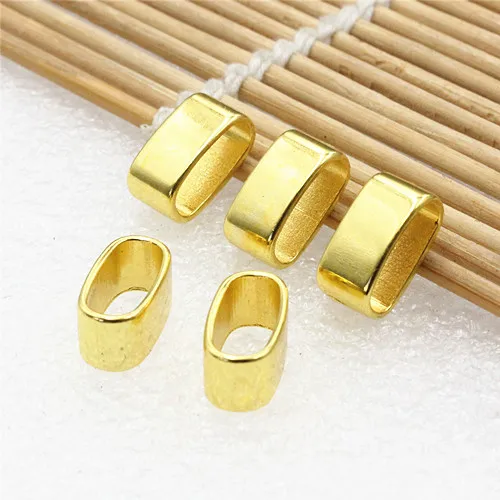 Gold 50 шт./лот, цинковый сплав, ползунок, плоская трубка, браслет, ожерелье, шнур, бусины, часы, цепь, бусины, сделай сам, изготовление аксессуаров, отверстие: 11*5 мм, K05203 - Цвет: Gold