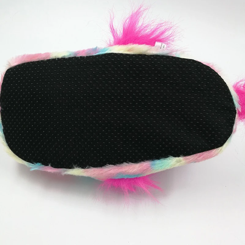 красочный зима в помещении единорог домашние тапочки с мех плюш дом обувь