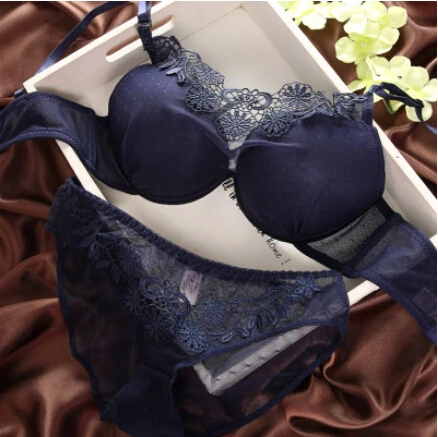 2015 spring and summer anti emptied Japanese style sexy bra set gather in thick lace high quality underwear temptation | Женская одежда