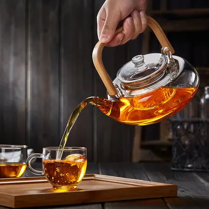 800ml Glass teapot heat-resistant girder pot high temperature thickening borosilicate glass Puɾr tea kung fu | Дом и сад