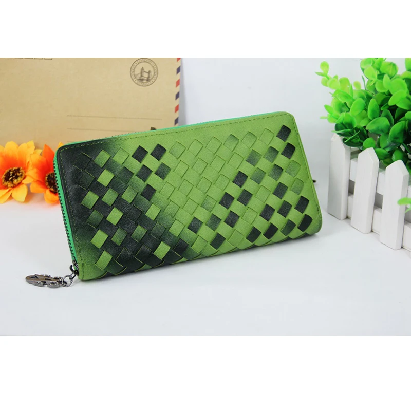 Женские кошельки с модным вязаным узором из искусственной кожи Летний стиль