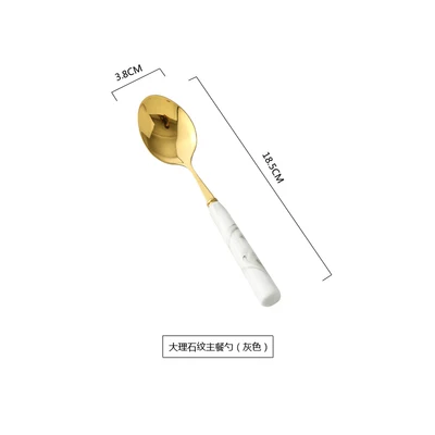 Gray Spoon Мраморный керамический столовый набор, столовые приборы, ножи, вилки, ложки, кухонная посуда, нержавеющая сталь, домашние вечерние столовые приборы, набор посуды, Прямая поставка - Цвет: Gray Spoon