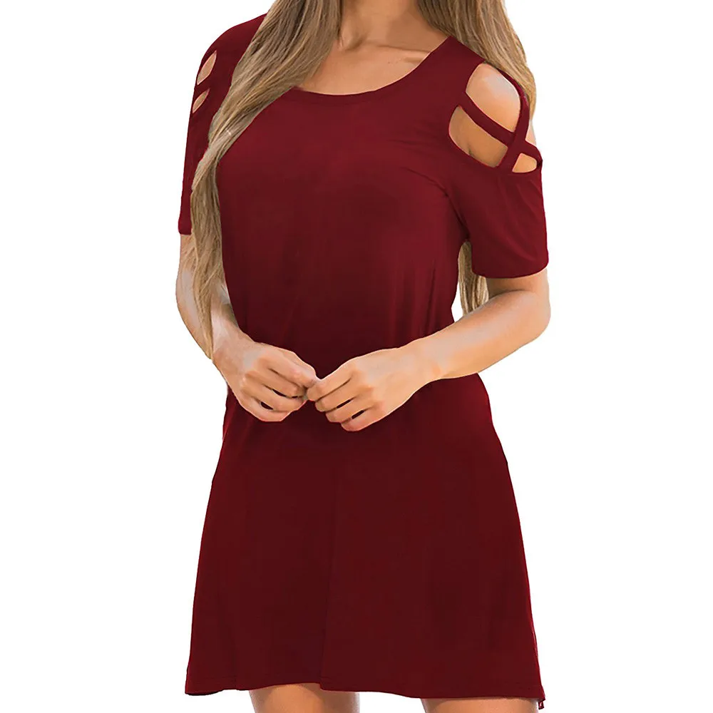 Женское летнее платье-футболка с коротким рукавом и женское платье элегантное |