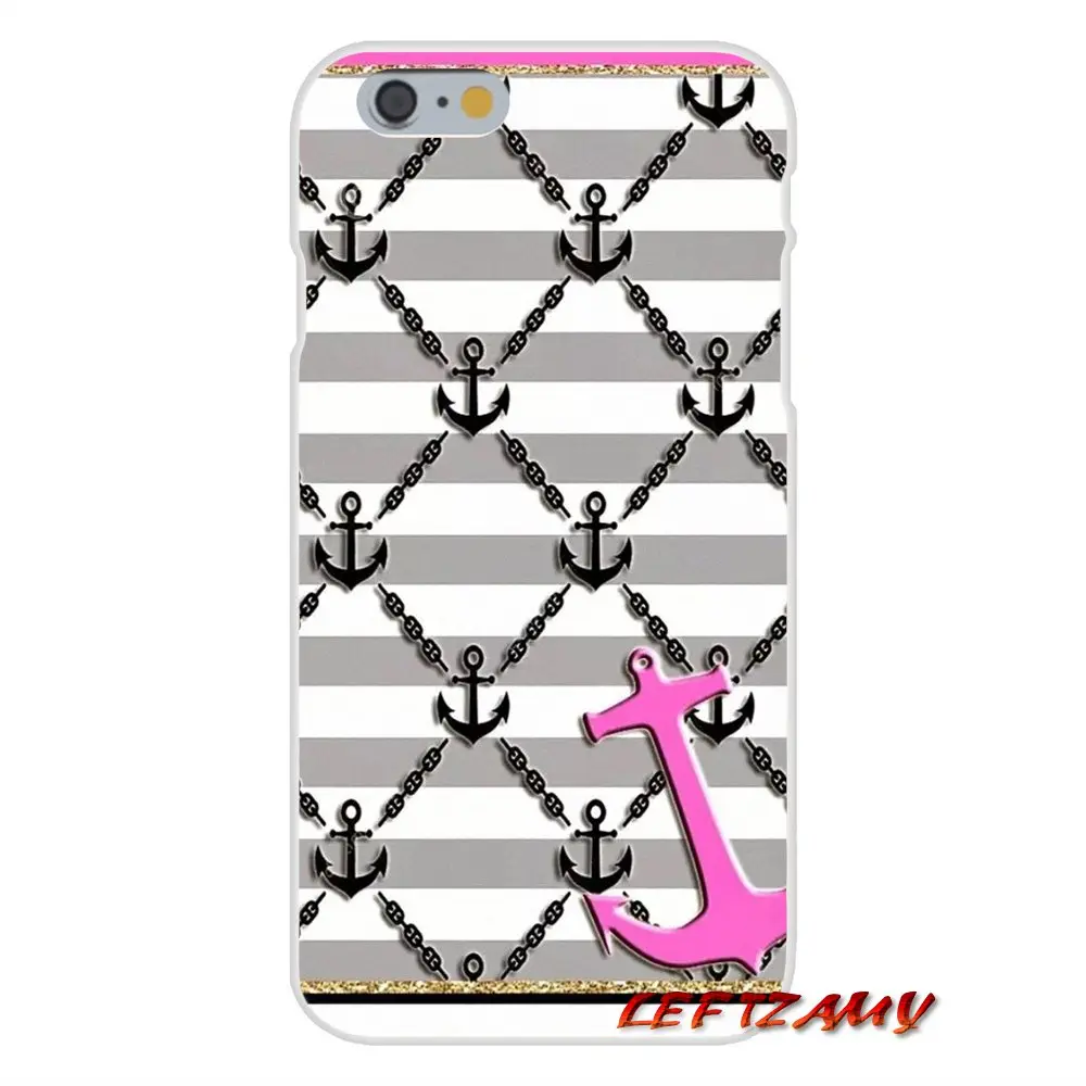 Якорная лодка с синим сердцем в полоску для iPhone X XR XS MAX 4 4S 5 5S 5C SE 6 6S 7 8 Plus ipod touch