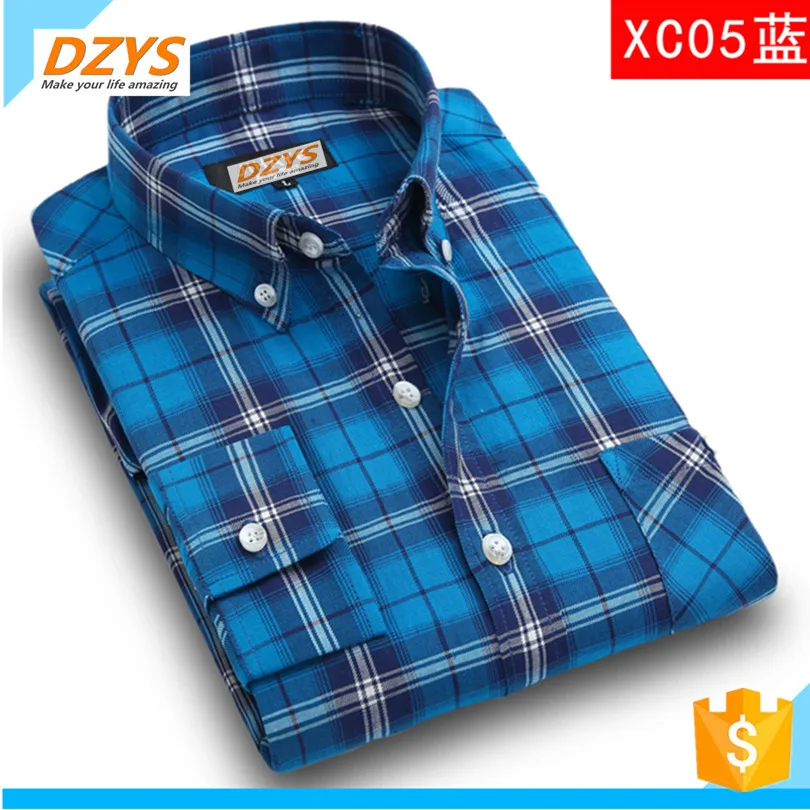 

DZYS-WH Long sleeve Shirt Cotton men's casual plaid youth shirts