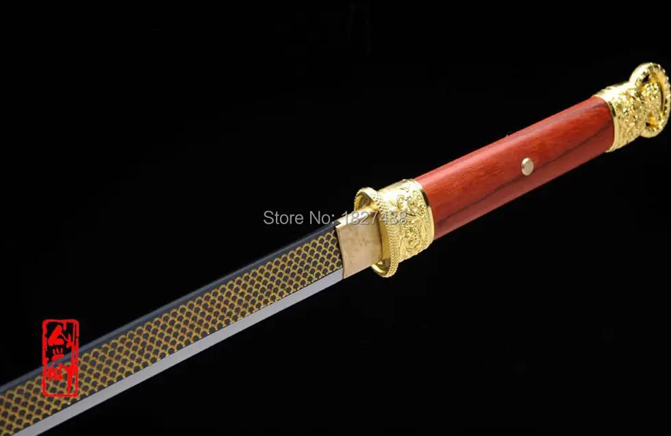 Ручная штамповка клинок из марганцевой стали Gilt/ручная работа красного дерева Saya