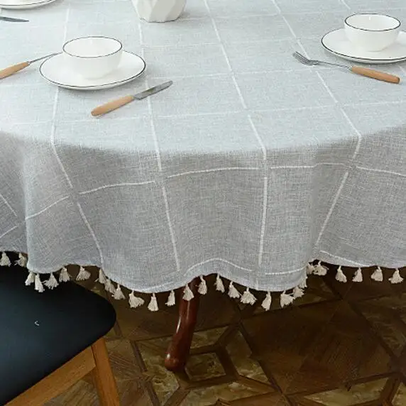 Style 1 Горд Роза решетки круглый стол ткань утолщаются хлопок, лен, настольные Чехлы для гостиной украшения полотенца скатерти для отеля - Цвет: Style 1