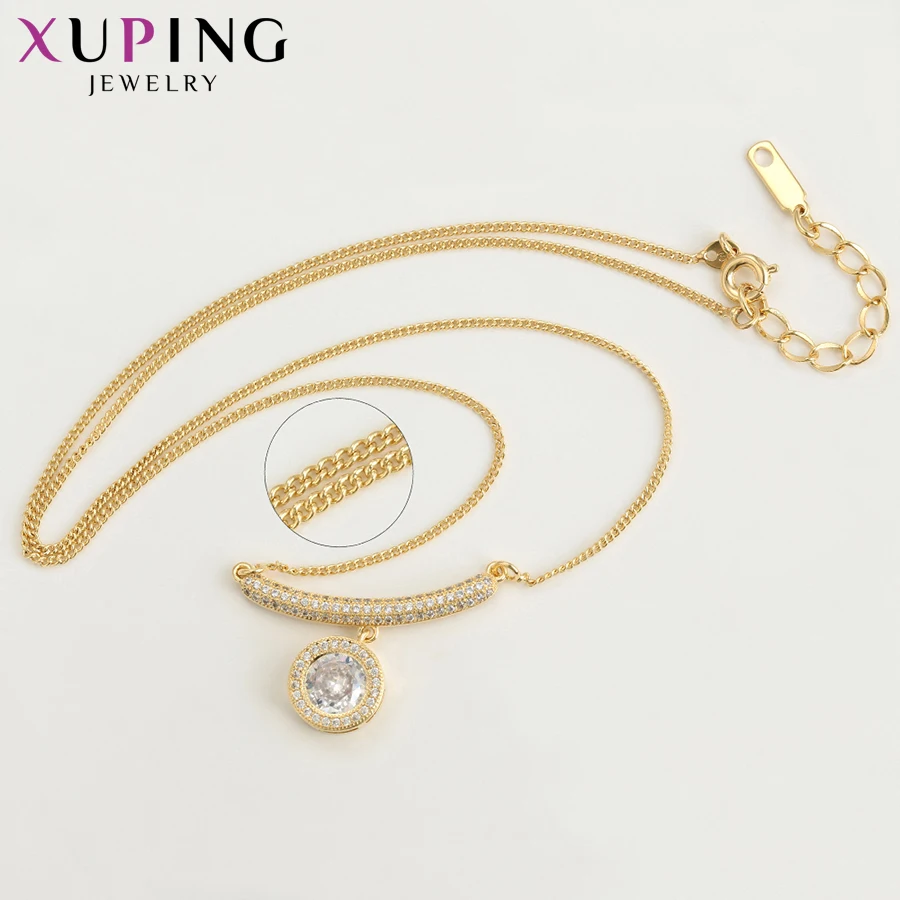 Xuping Sweet for Girls Round Design Necklace Synthetic Cubic Zirconia Trendy Jewelry Black Friday Gifts 45288 | Украшения и