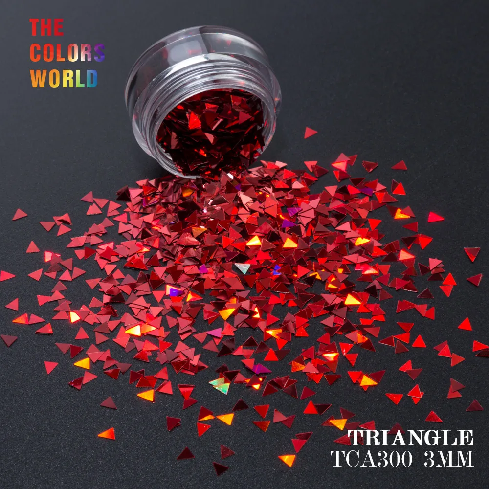 10000 Голографический лазерный цвет треугольник 3 мм Форма Блеск Дизайн ногтей