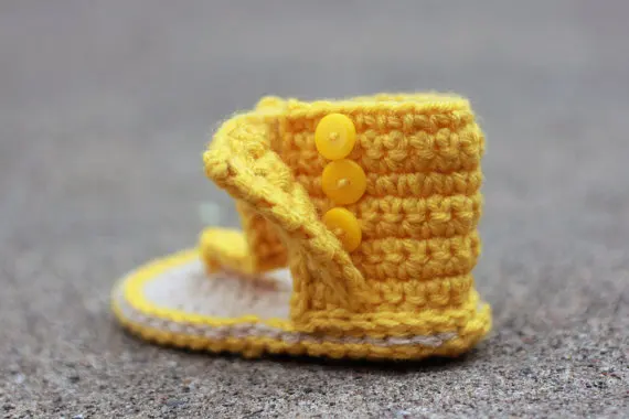 Сандалии кроше для маленьких девочек летние детские сапоги ROM желтые сандалии